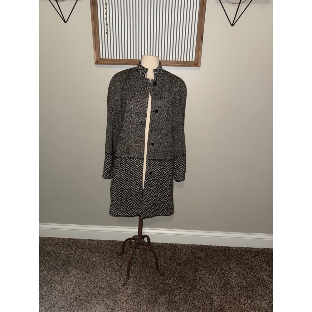 Weill Chic Black White Herringbone Blazer‎ Style Coat Jacket